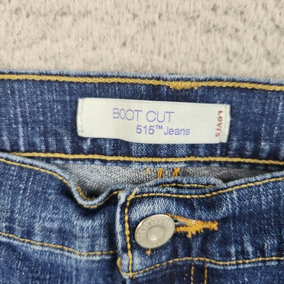 Levi's Jeans Womens Sz 14 Curvy Bootcut Dark Wash 515 Stretch Blue Denim Ladies - Picture 7 of 11